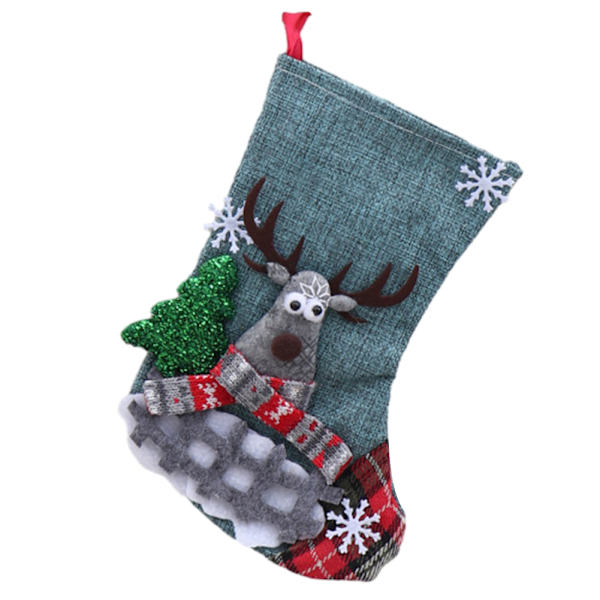 Söt tomte/snögubbe/hjort/björn julstrumpor prydnad multifunktionell stilren festdekor för sovrummet Deer Type B