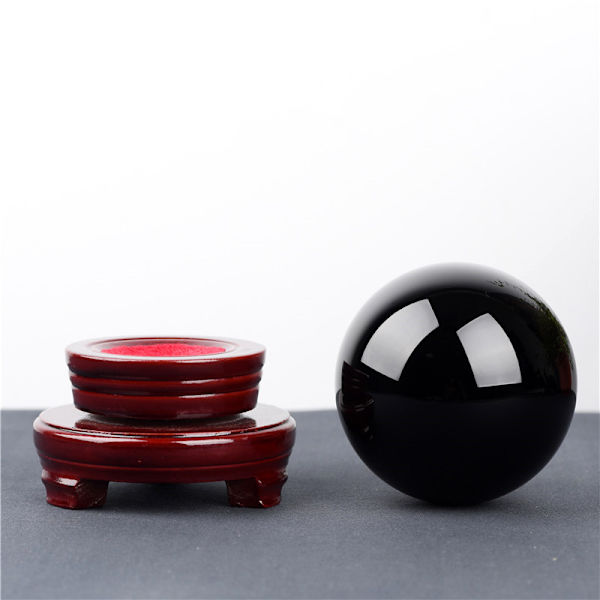 Stor naturlig svart obsidian sfär hemmakontor bordsdekorationer Julklappar 9cm