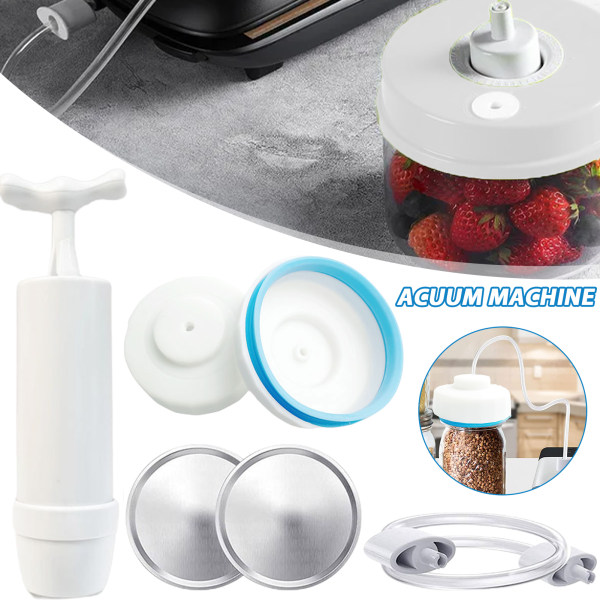 Mason Jar Vacuum Sealer Kit med manuell bärbar vakuumpump och locköppnare