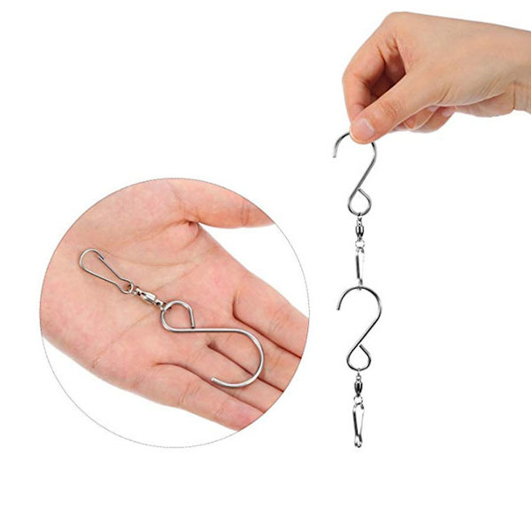 360 graders roterande vindspelskrok Rostfri Dteel Dubbla vindspinnare Krok Friroterande lager liten krok Small Hook