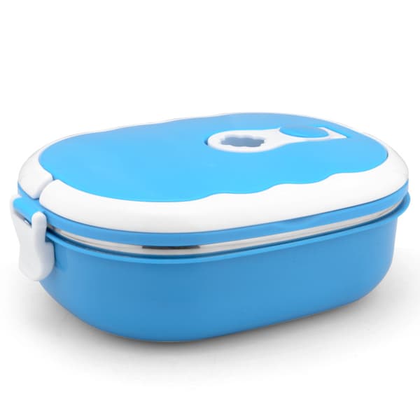 Bärbar Rektangulär Lunchlåda Rostfritt Stål Isolerad Matförvaringsbehållare För Utomhuscamping Picknick Blue Brightness
