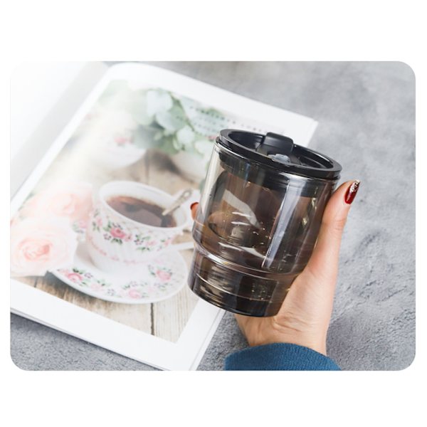 150-450ml Dubbelglaskopp Kaffemugg Dubbelväggig kaffekopp Klarglas Cappuccinomugg med handtag Black