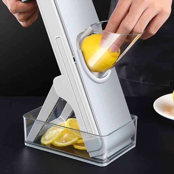 Multifunktionell grönsaksskärare handdriven för kökspotatislök kött Gray
