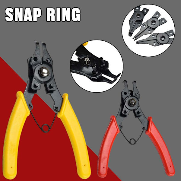 1 set Multi-Angle Snap Rings Tång 4 i 1 hållarringar Tång Intern extern låsring tång Red