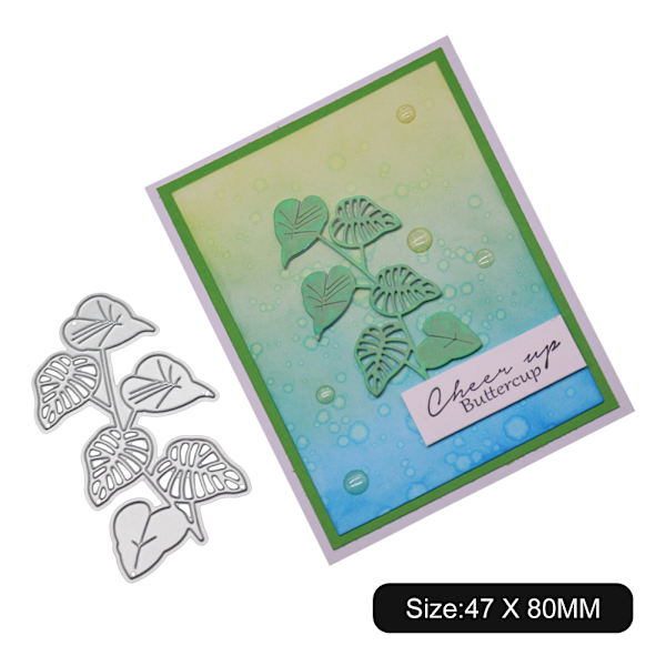 Löv Metallskärning Dies Växter Prägling Mappkort Die Cut Machine Stencil För DIY Paper Craft Scrapbooking Silver