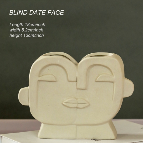 Keramiska växtkrukor Abstrakt ansiktskonstvaser Keramiska blomkrukor för hemmets balkongdekoration Kiss Face