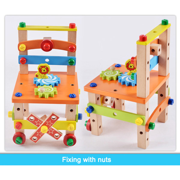 Bygg din stol Montessori-leksaker Luban-stol Demontering Set Pusselblock  för barn Multicolour 3345 | Multicolour | Fyndiq