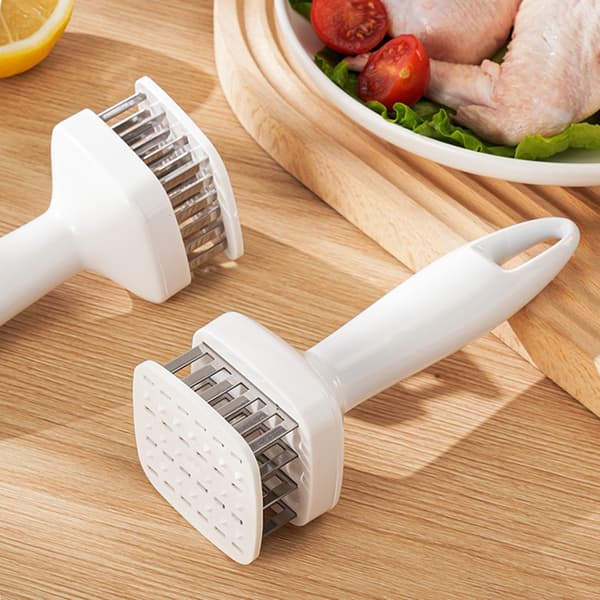 24 Needle Auto-Rebound Meat Menderizer Hållbar fläsklossningsnål för nötfläskkotletter White