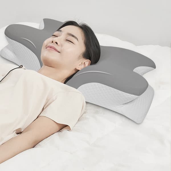 Cervical Memorys Foam Kuddar Sidosovare Kudde För Nacksmärta Multifunktionell Avslappning Nackkudde Grey