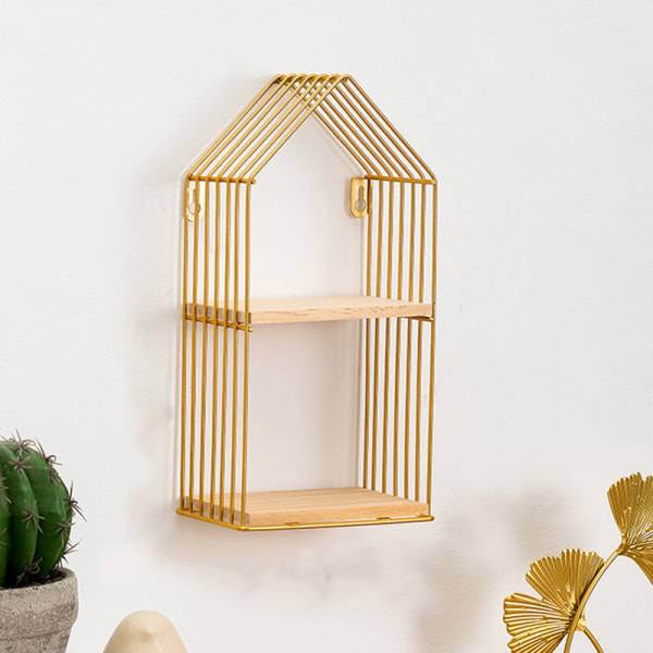 Multifunktion Nordic Light Lyx Vindjärn Geometrisk Väggdekoration För Hem Vardagsrum Gold Iron Hook