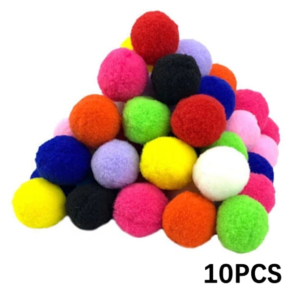 10 stk. Kat Pompom Bolde Til Indendørs Interaktivt Hente Legetøj Interaktive Kattebolde Legetøj Til Indendørs Kat Muli Color 10PCs