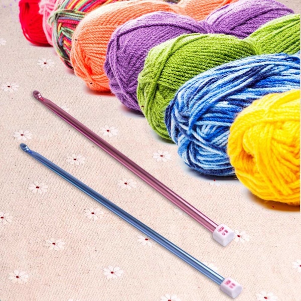 11 st/set Virkade Krokar Nålset Blandade Färger Tunisisk Afghan Aluminium Sticknålar Verktygssats Multicolour