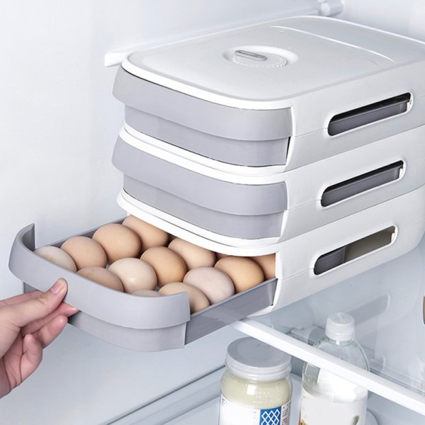 Kylskåp Äggförvaringslåda med färskt schema Rullande låda Typ Ägglåda Äggförvaring Sparbehållare Matcha Green
