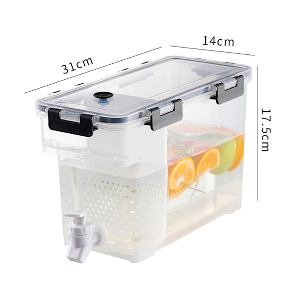 3,5L kall vattenkokare med kran stor kapacitet fruktjuicedispenser i kylskåp Orange