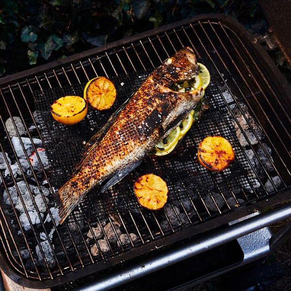 BBQ Grill Mesh Bag Återanvändbar Lätt att rengöra Non-Stick Mesh för utomhus picknick matlagning Grill Black 22*27CM
