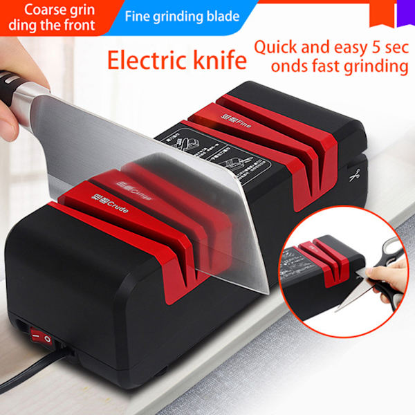 4-stegs knivvässare USB snabbslipmaskin Multifunktions knivslipverktyg Black Red Set