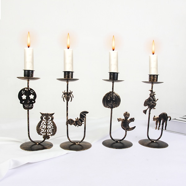 Retro smidesjärn ljusstake kreativ halloween festtillbehör för hem vardagsrum sovrum dekoration Pumpkin Ghost