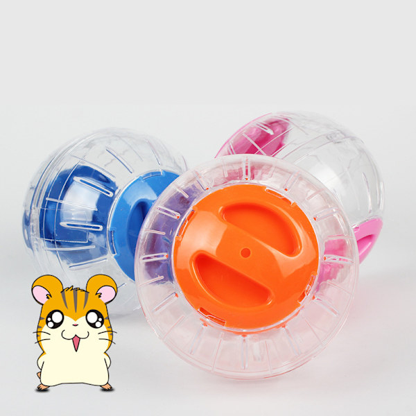 12 cm tyst hamster träningshjul mini löpboll Akryl för hamster Guinea små husdjursmaterial Yellow