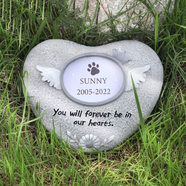 Pet Memorial Tombstone Hundar och katter Resin Monument Tribute Statue Angel Card