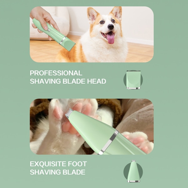 Multi In 1 Kæledyrspote Trimmer Genopladelig Vandtæt Kæledyrspleje Barbermaskine Digital Display Professionel Kæledyrsklipper Til Hunde Kat Bright And White Two In One