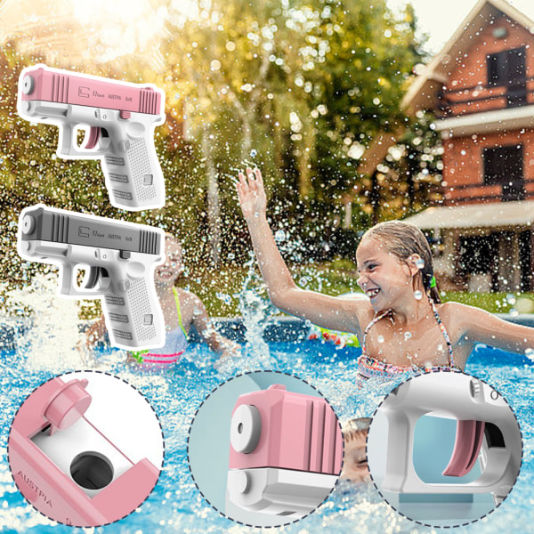 Automatisk Rebound Manuell Burst Water Shooting Toy Bärbar Starkaste Water Fight Leksaker För Pool Blue and pink