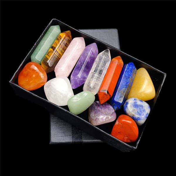 7 Chakra Sten Set Mors Dag Present Meditation Stone Yoga Amulett med presentförpackning
