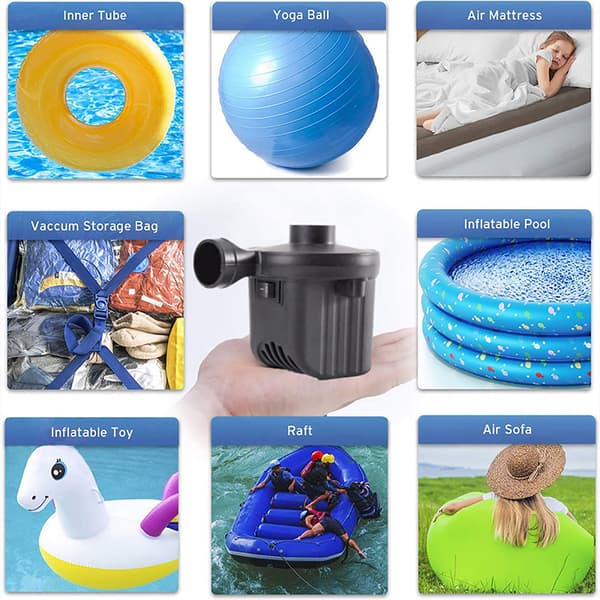 Elektrisk luftpump Bärbar snabbfyllande biladapter Luftpump för uppblåsbara poolfloat uppblåsbara kuddar US