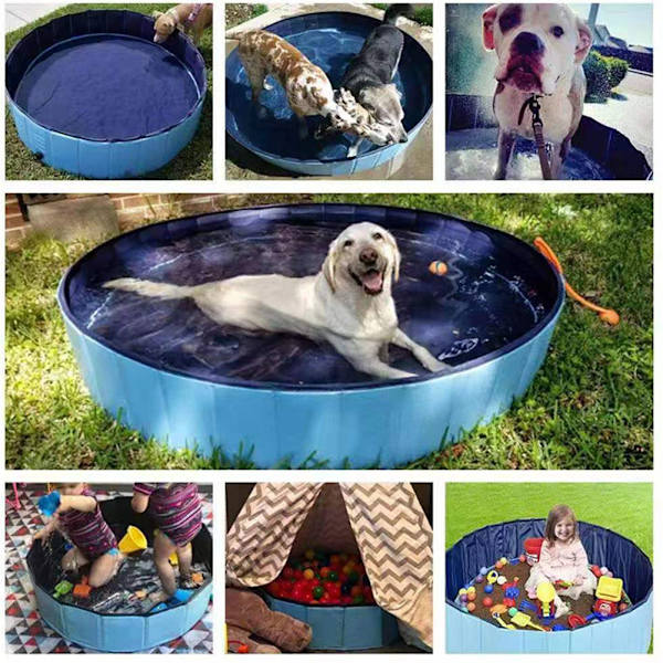 Hundpool hopfällbar sällskapsdjursbadpool hopfällbar för valp katt barn trädgård utomhus