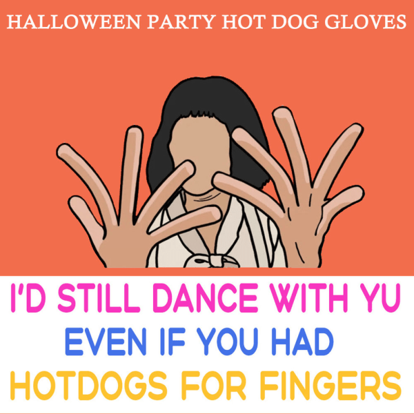 Halloween Hot Dog Fingers Kostymhandskar Skräckfest Dress-up Fingerhandskar För Kostymfester One pair