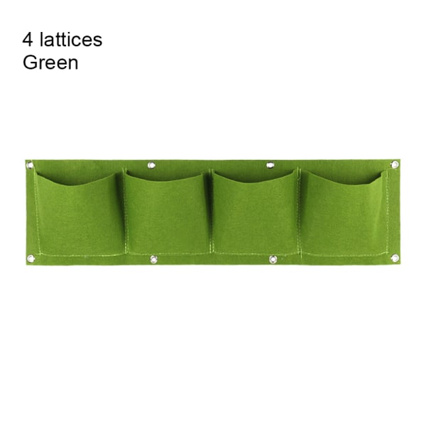 Multi-Pocket Vägghängande Planteringspåse Vertikal Flower Grow Pouch Planter Trädgård Green 4-pocket