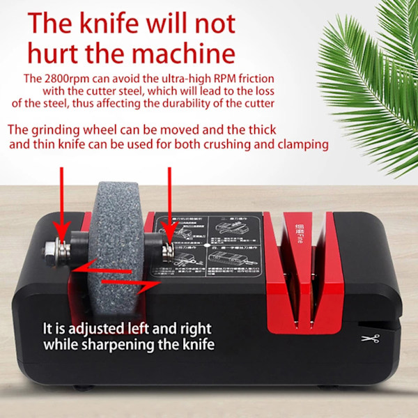 4-stegs knivvässare USB snabbslipmaskin Multifunktions knivslipverktyg Black Red