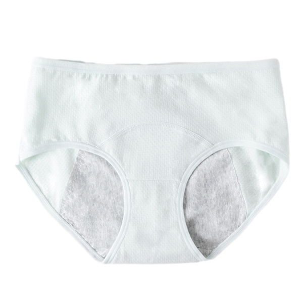 Damernas läckagesäkra kalsonger i bomull för period Bekväma ventilerande trosor Kvinnliga underkläder Light Green 2XL