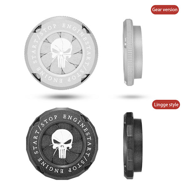 Cover för bil med punisher-mönster Personlig startstoppbrytare lock för bil lastbil Tungsten Gold
