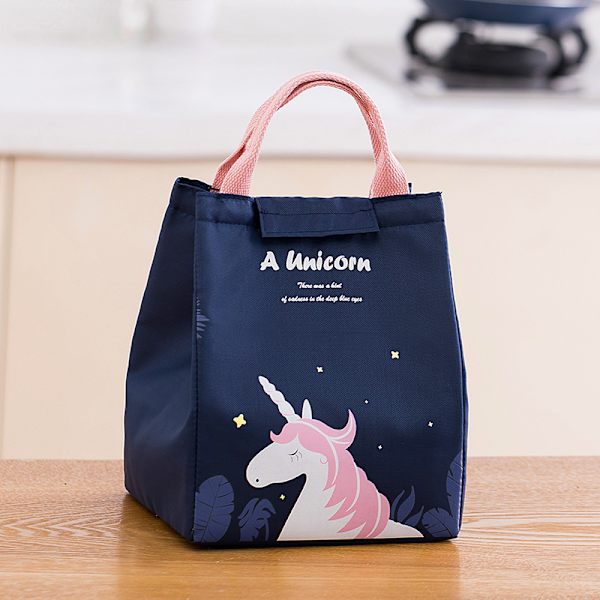 Miljövänlig isolerad matsäcksväska Vattentät mjuk matkasse för arbetsskola picknickstrand Dark Blue