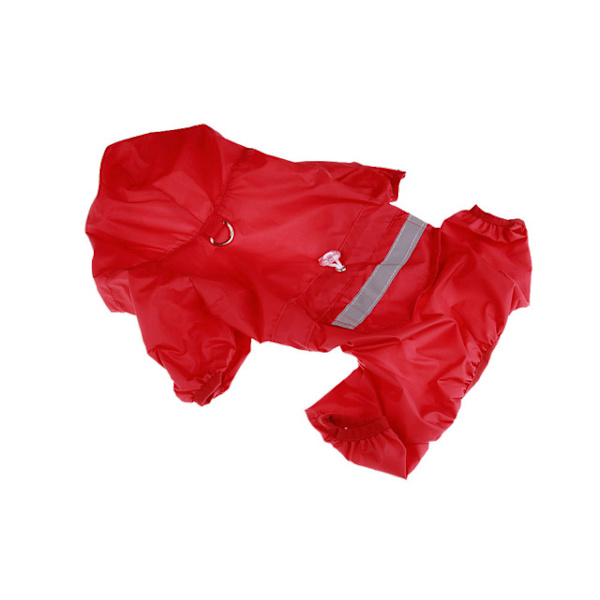 Pet Cat Hund Regnjacka Huva Reflekterande Valp Hund Regnjacka Utomhus Djurkläder Huva Vindtät Design Vattentät kappa Red XS