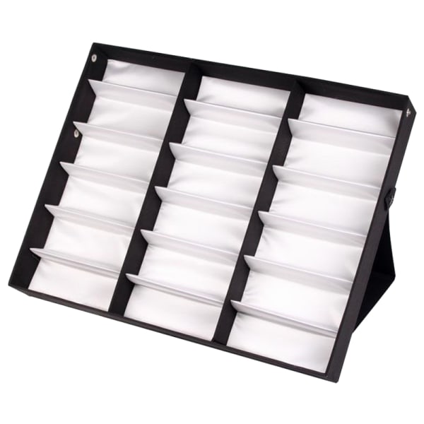 18 Grids Glasögon Solglasögon Glasögon Förvaring Display Box Hållare Case Organizer White