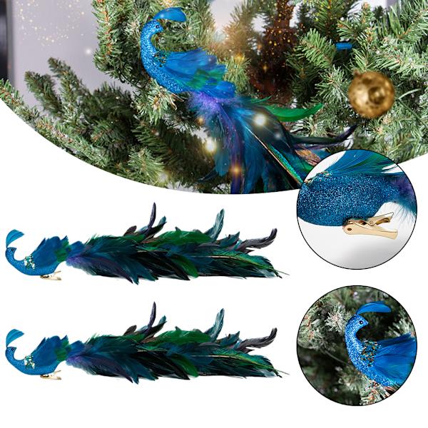 Christmas Simulation Peacock Pendant Long Tail Peacock Xmas Tree Hängande Dekor 2