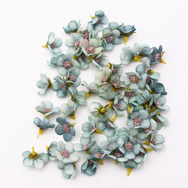 Mini konstgjorda blommor Flerfärgad DIY-krans Handgjord hantverksdekoration för bröllopsfödelsedagsfest Light Pink 100pcs