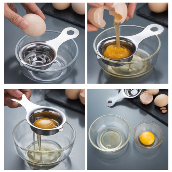 Äggulaseparator i rostfritt stål Professionellt äggfilter Creative Baking Tool Single
