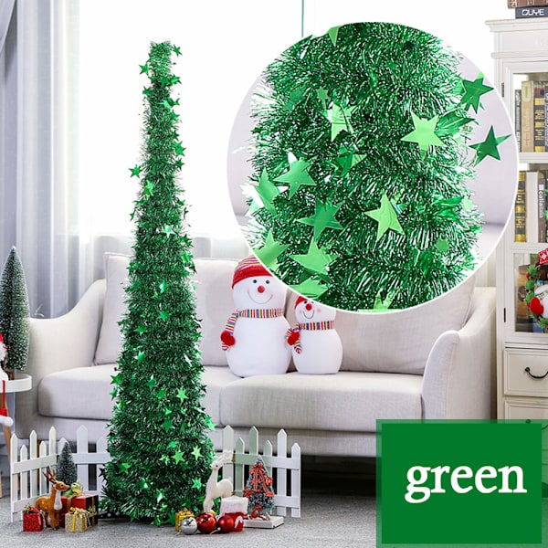 1,5 M julgransprydnad Infällbar fashionabel julgransdekoration för juldekoration Green 1.5m
