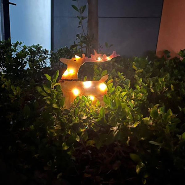 Lights-Up Anka/hjort juldekor Glödande djur med halsduk Statyer med halsduk Duck