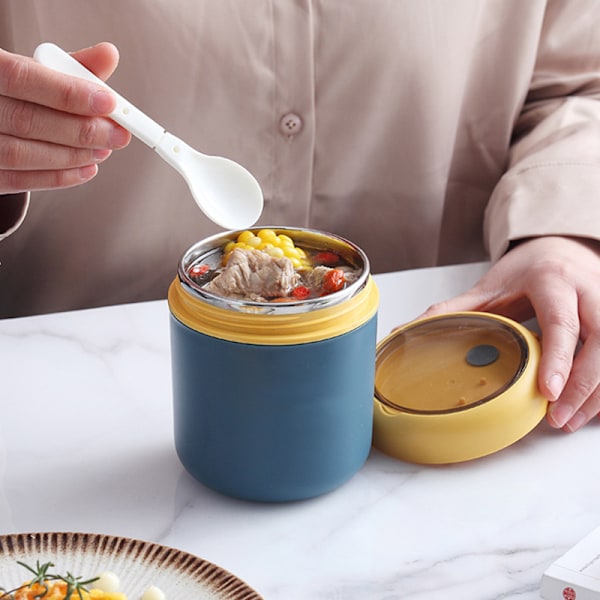Isolerad behållare läckagesäker matsoppa behållare Lunchtermos för skolkontoret Blue