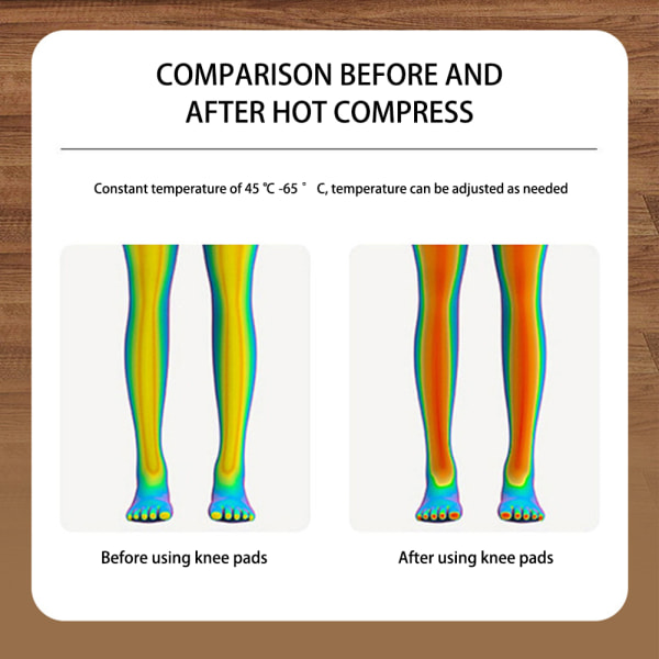 Självuppvärmande massageapparat Knäskydd Justerbara lägen Knämassager för kvinnor män White