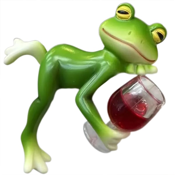 Tipsy Frogs Statuer Sjove Frøer Statue Blomsterpotte Miniature Frøer Figurer Plantedekorationer Til Potter 5175