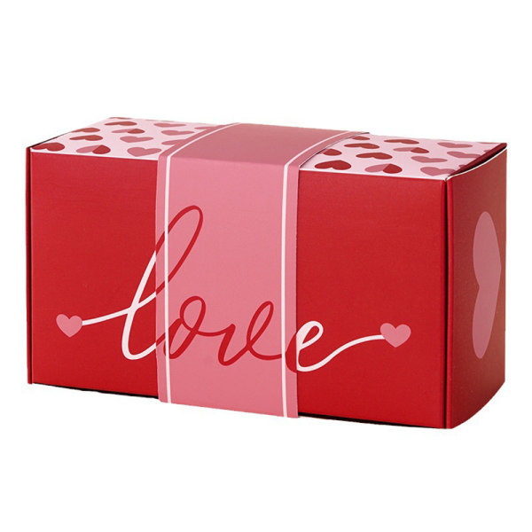 2024 Valentine studsar Röd paketlåda Vikbar Fashionabla studsar Röda kuvert för present 12 Boxs