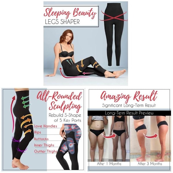 Kvinnor Törnrosa Ben Shaper Legging strumpor Slimmande Ben Hip Up Byxor