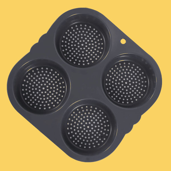 4/6 Grid Silikon Hamburger Bull Pan Non-Stick Bread Loaf Pan Mould för DIY-burgare 6 holes
