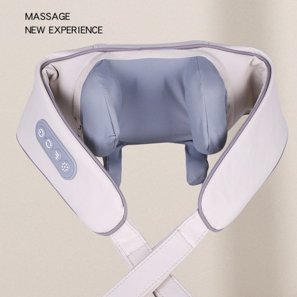 Varmkompress sladdlös elektrisk nackmassager Multifunktionsjusterbara lägen Massageapparat För kvinnor Män Äldre Grey