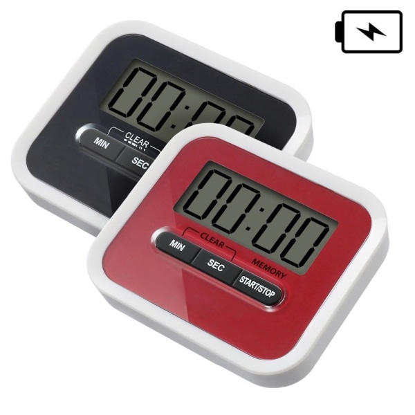 Digital Timer Magnetisk Bärbar Högt Larm Hållbar För Kök Matlagning Bakning Black white