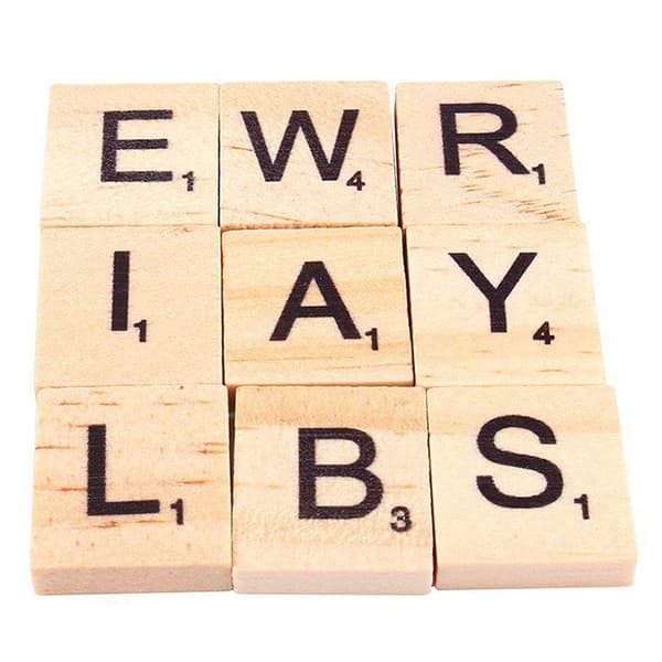 100 st Träplattor Bokstav Alfabet S Nummer Hantverk engelska ord Lowercase Mixed
